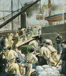 Embarquement de troupes françaises