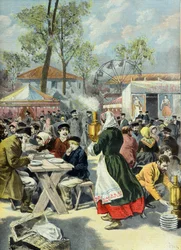 Banquet populaire en Russie le jour du couronnement de Nicolas II