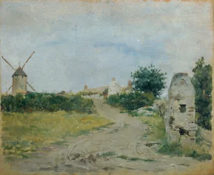 Paysage avec moulin à vent