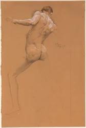 Homme nu debout de dos