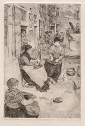 Eaux-fortes de Venise : Enfileurs de perles, 1882