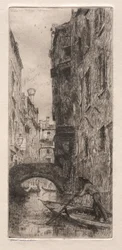 Eaux-fortes de Venise : Ponte del Pistor, Venise