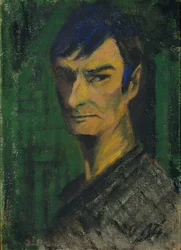 Autoportrait, vers 1921 (tempera sur toile)