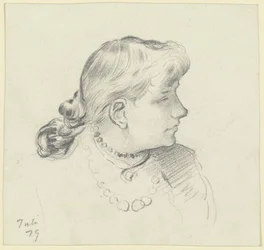 Tête de jeune fille de profil
