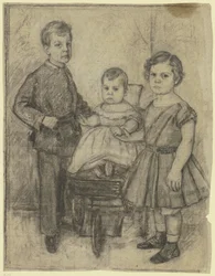 Portrait de groupe de trois frères et sœurs