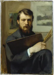 Autoportrait avec palette et pinceaux