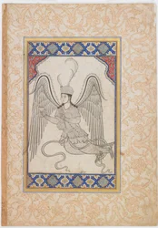 Ange volant avec coupe et flacon de vin