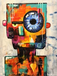 Robot abstrait coloré