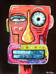 Visage filtré aux couleurs vives
