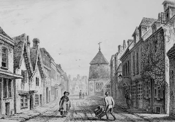 Cheesehill Street Winchester, vers 1830 (gravure)