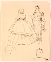 Caricature de Frederik VII et de la Comtesse Danner ; en bas de Christian VIII