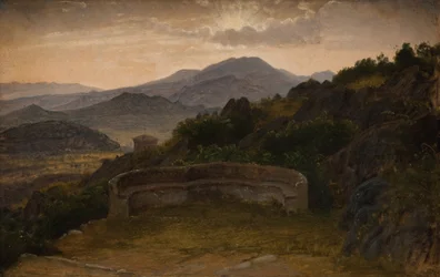 Paysage près de Subiaco. Coucher de soleil