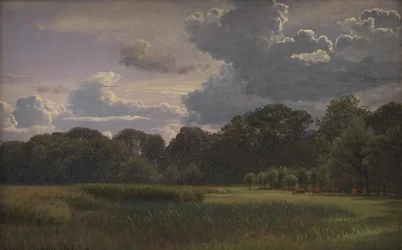 Orage approchant sur le jardin de Nysø et le parterre