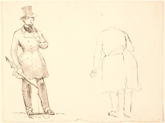 Homme debout avec parapluie et homme s