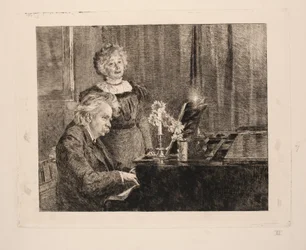 Edvard et Nina Grieg au piano
