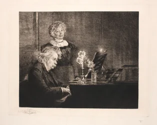 Edvard et Nina Grieg au piano