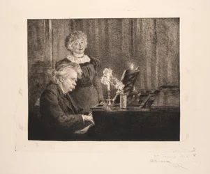 Edvard et Nina Grieg au piano