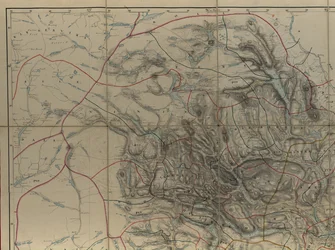 Carte provenant de la collection cartographique de la Bibliothèque nationale. La carte a été publiée sous forme de dessin à la main (après 1846) et représente le Telemark