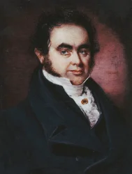 Portrait du navigateur, James Wendell (1787-1834), buste, en manteau bleu et cravate blanche