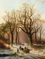 Bûcherons sur un chemin d