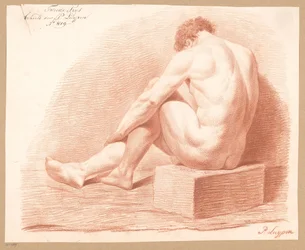 Homme nu assis, vu de dos (2e prix 1809)