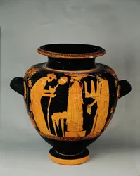 Fête de Dionysos avec deux femmes acolytes ...