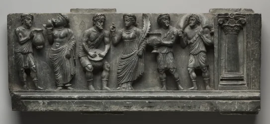 Relief bacchanal, Pakistan, Gandhara, région de Buner, début de la période Kushan (1-320 après J.-C.)