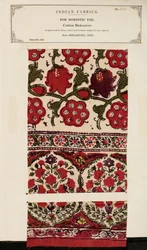 Échantillon de couvre-lit en coton de Shikarpore au Sind, de The Collection of the Textile Manufacturers of India, par John Forbes Watson, publié en 1866