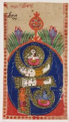 Mantra Om contenant des figures de divinités