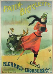 Affiche publicitaire pour des patins à roulettes