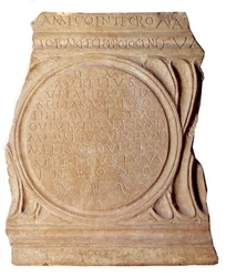 Art paléochrétien : Épitaphe chrétienne de Melissus. De Rome, Paris, Musée du Louvre