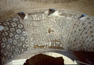 Art paléochrétien : scène de récolte (détail)