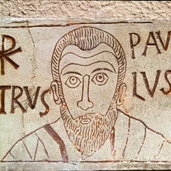 Représentation de saint Paul. Graffito paléochrétien provenant d