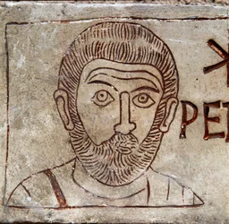 Représentation de saint Pierre. Graffito paléochrétien d