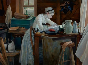 Femme au travail, 2017 (huile sur toile)