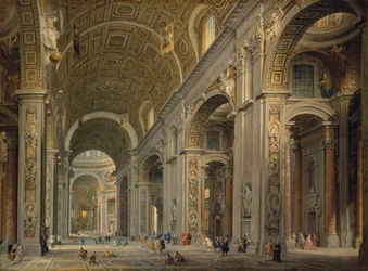 Intérieur de la Basilique Saint-Pierre à Rome, 1750s