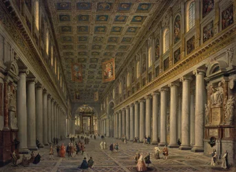 Intérieur de la basilique Santa Maria Maggiore à Rome, années 1750