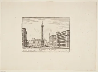 Colonne de M. Aurélio. 1. Palais Niccolini. 2. Palais du Vice-gérant. 3. Monte Citorio. 4. Palais Chigi