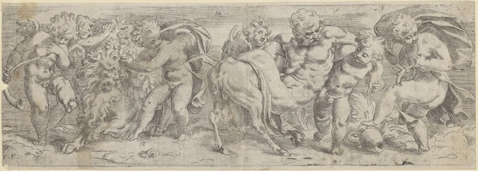 Satyre ivre et putti