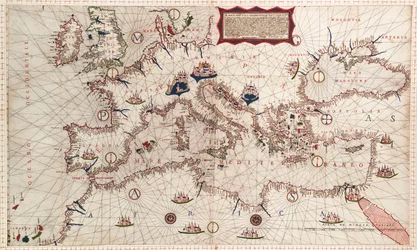 Carte de la Méditerranée, de la mer Noire et de la mer Caspienne