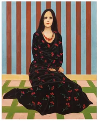 La dame aux fleurs, 2016 (huile sur panneau de bois)