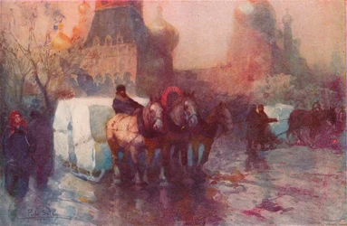 Transport de glace à Moscou, XIXe siècle