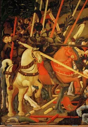 Chevaliers en armure (tempera sur bois)
