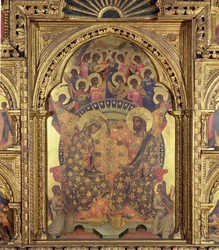 Couronnement de la Vierge, détail du polyptyque