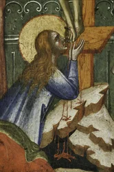 Marie Madeleine, détail du Polyptyque de la Crucifixion avec Saints