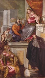 La Sainte Famille avec Saint Jean-Baptiste, Saint Antoine Abbé et Sainte Catherine, 1551