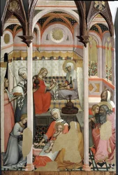 Naissance de Marie (détail) - triptyque sur panneau