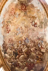 Cathédrale de San Cataldo, chapelle de San Cataldo, voûte peinte à la gloire de San Cataldo, Tarente, Pouilles (photo)