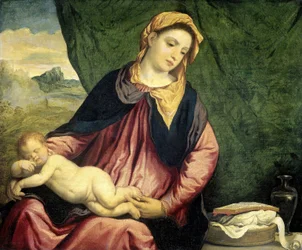 Madonna avec enfant endormi