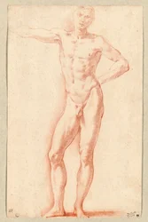 Nu masculin (craie rouge)